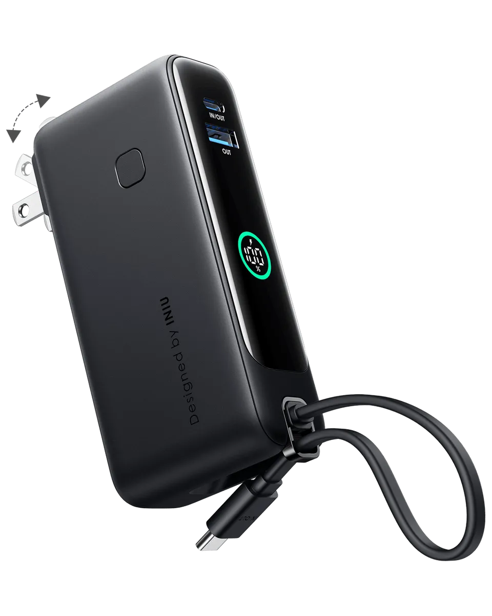 iniu-multi-p21-3-in-1-power-bank-30w-10000mah-travel-charger-with-foldable-wall- image 1