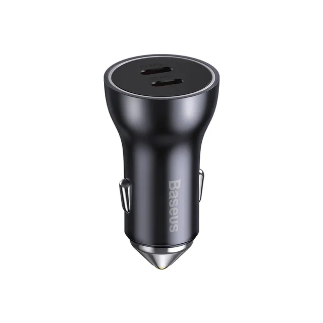 baseus-dual-usb-c-car-charger-60w-smart-power-distribution-with-led-lit-ports image 1