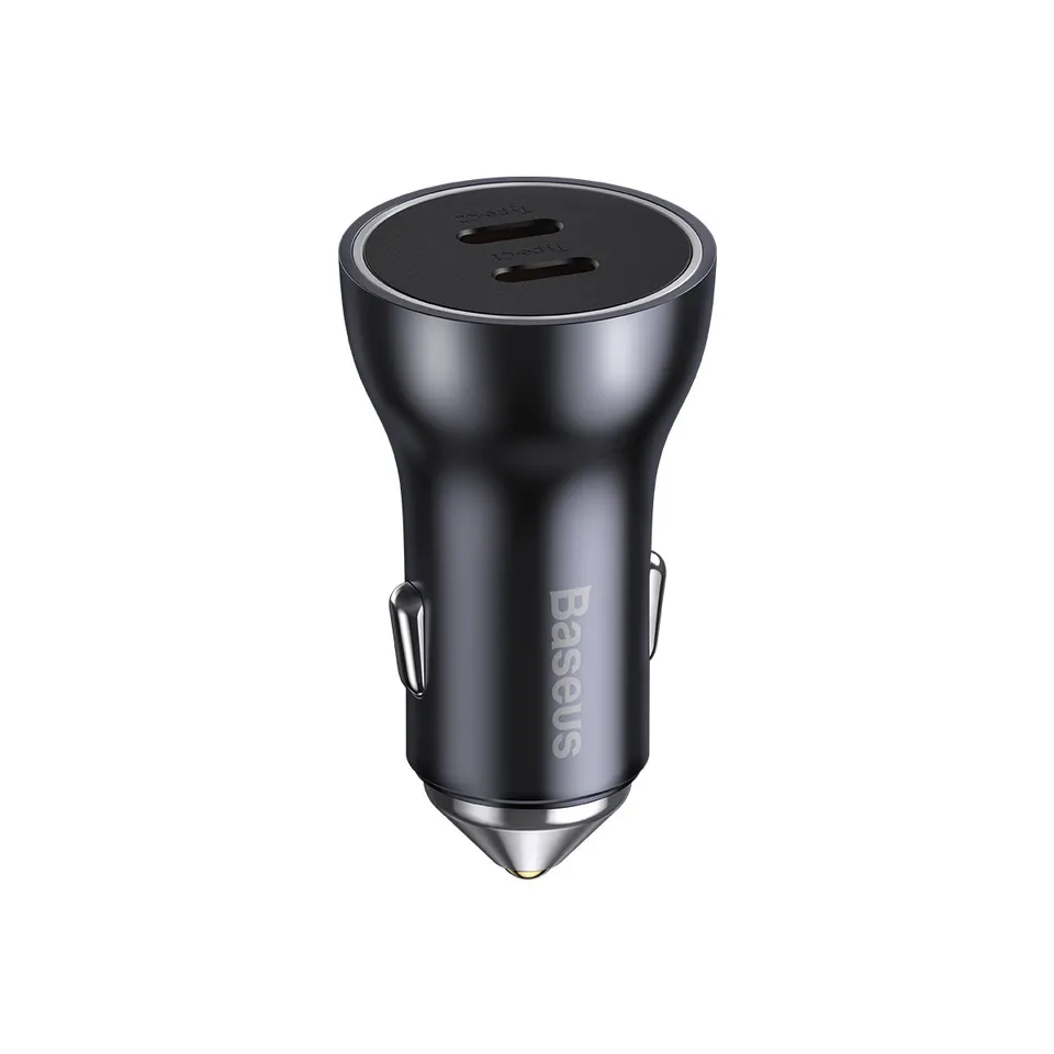 baseus-dual-usb-c-car-charger-60w-smart-power-distribution-with-led-lit-ports image 1
