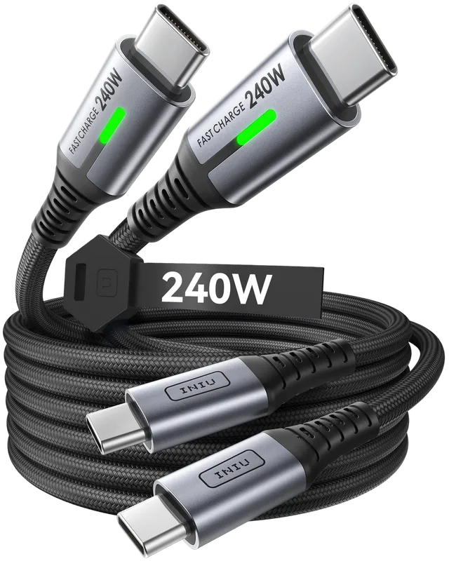 iniu-d7cc-240w-usb-c-to-usb-c-cable-2-pack-6-6ft-epr-fast-charge-with-led image 1