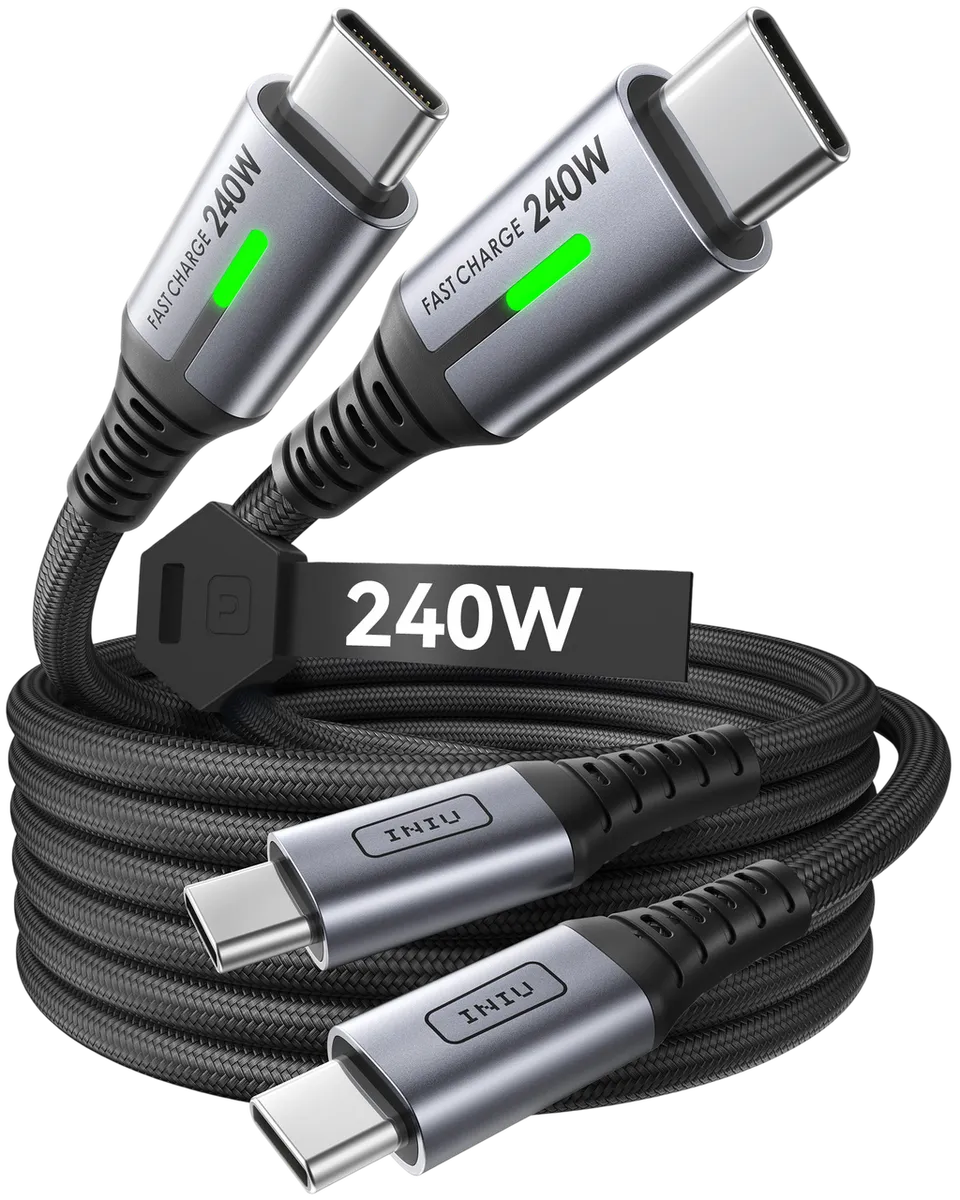 iniu-d7cc-240w-usb-c-to-usb-c-cable-2-pack-6-6ft-epr-fast-charge-with-led image 1