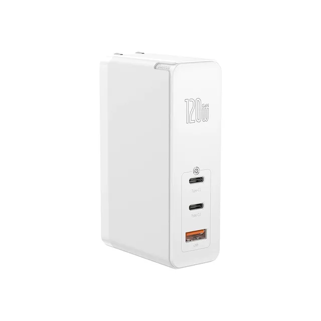 baseus-gan2-pro-120w-3-port-usb-c-fast-wall-charger-gan-sic-tech-pd3-0-qc4-folda image 1