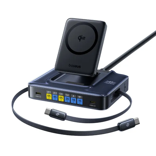 baseus-nomos-nh21-6-in-1-desktop-charging-station-245w-with-15w-wireless-pad-and image 1