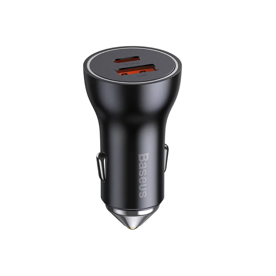baseus-60w-usb-a-usb-c-car-charger-dual-port-pd-qc3-0-fast-car-charger-adapter-w image 1