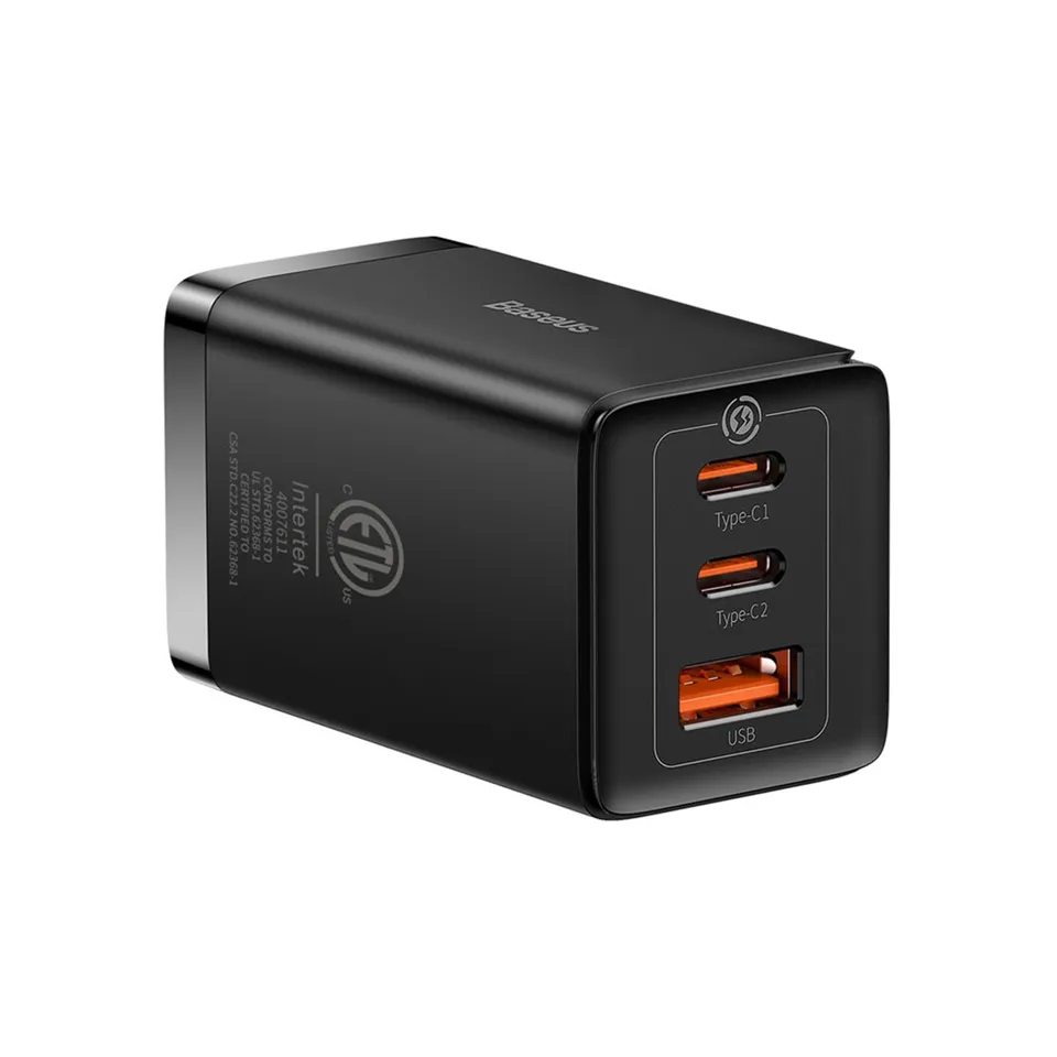 baseus-gan5-pro-65w-3-port-fast-wall-charger-gan-usb-c-pd image 1