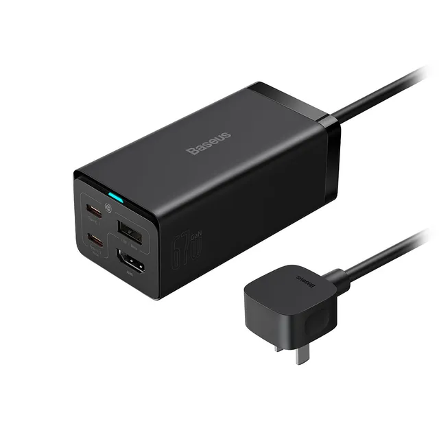 baseus-gan5-4-port-67w-charging-station-usb-c-desktop-fast-charger-with-2-usb-c- image 1