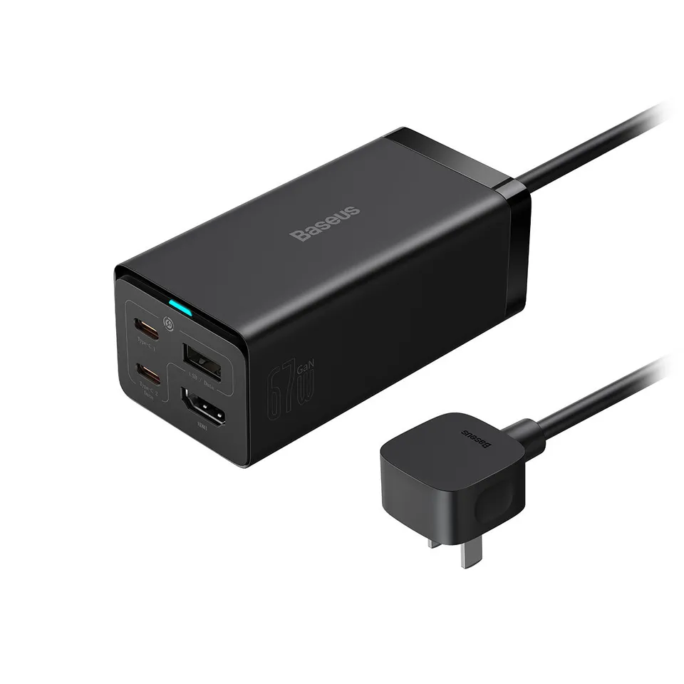 baseus-gan5-4-port-67w-charging-station-usb-c-desktop-fast-charger-with-2-usb-c- image 1