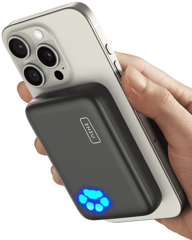 iniu-b43-magsafe-10-000mah-compact-magnetic-power-bank-with-snap-and-charge-for- image 1