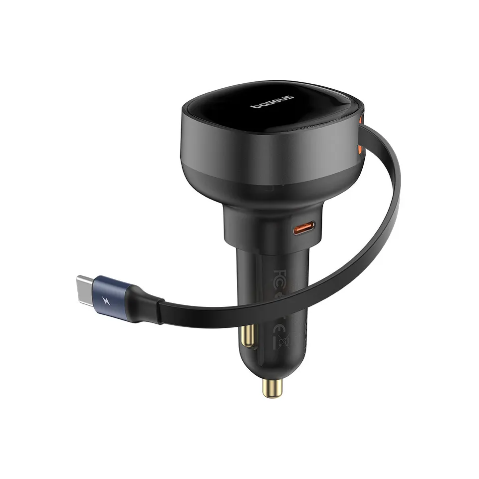 baseus-enjoyment-pro-retractable-usb-c-car-charger-60w-fast-car-charging image 1