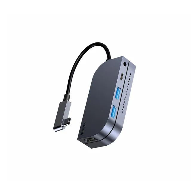 baseus-6-in-1-usb-c-hub-with-4k-hdmi-usb-3-0-sd-tf-reader-100w-pd-3-5mm-audio image 1