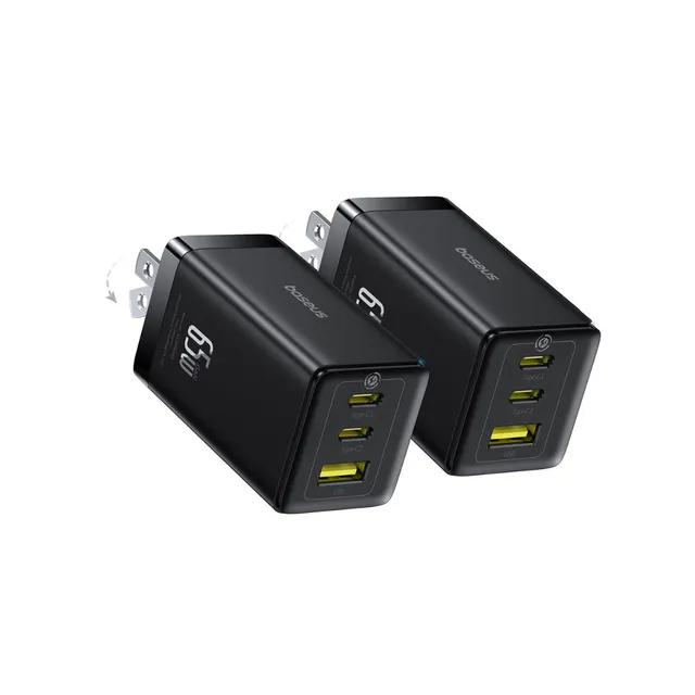 baseus-gan5-pro-65w-fast-charger-2c-u-2-pack-gan-iii-dual-usb-c-wall-charger-for image 1