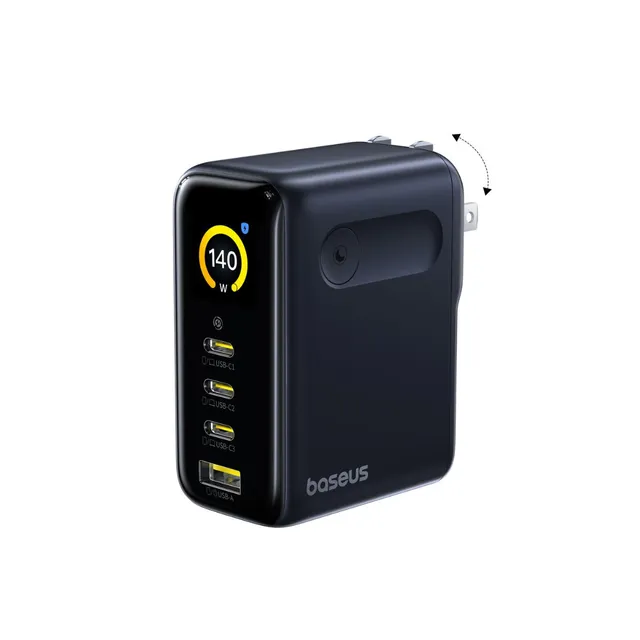 baseus-picogo-ah11-fast-charger-3c-u-140w-4-port-gan-travel-charger-with-digital image 1