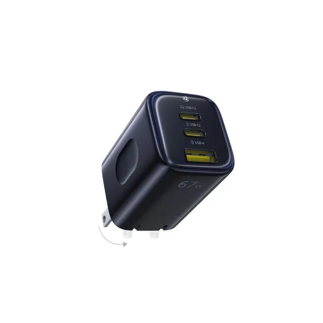 baseus-picogo-ae11-fast-charger-2c-u-67w-multi-port-gan-wall-charger image 1