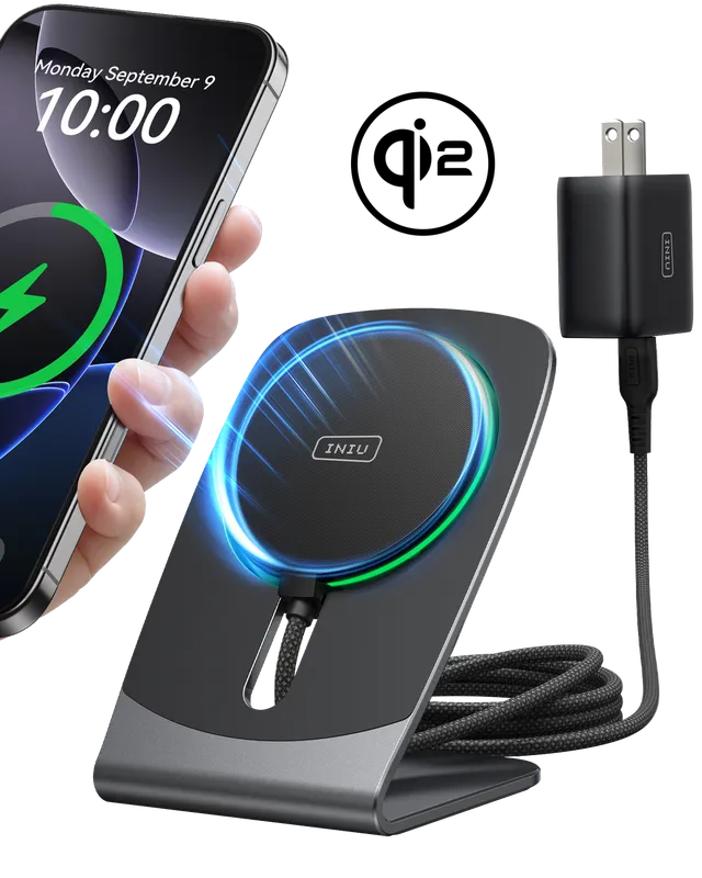 iniu-snapgo-w21-qi2-15w-magnetic-wireless-charger-with-detachable-desktop-stand image 1