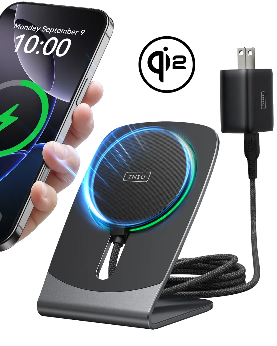 iniu-snapgo-w21-qi2-15w-magnetic-wireless-charger-with-detachable-desktop-stand image 1