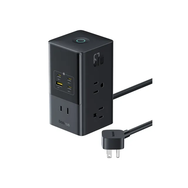 baseus-enerfill-fd11-power-strip-with-6-ac-outlets-1-usb-a-3-usb-c-ports-67w-fas image 1