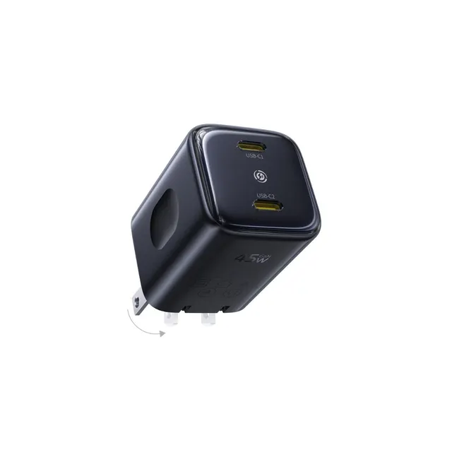 baseus-picogo-an13-fast-charger-2-port-usb-c-45w-gan-wall-charger image 1