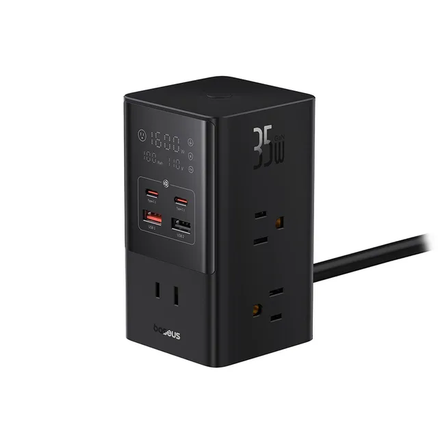 baseus-powercombo-tower-10-in-1-charging-station-35w-power-strip image 1