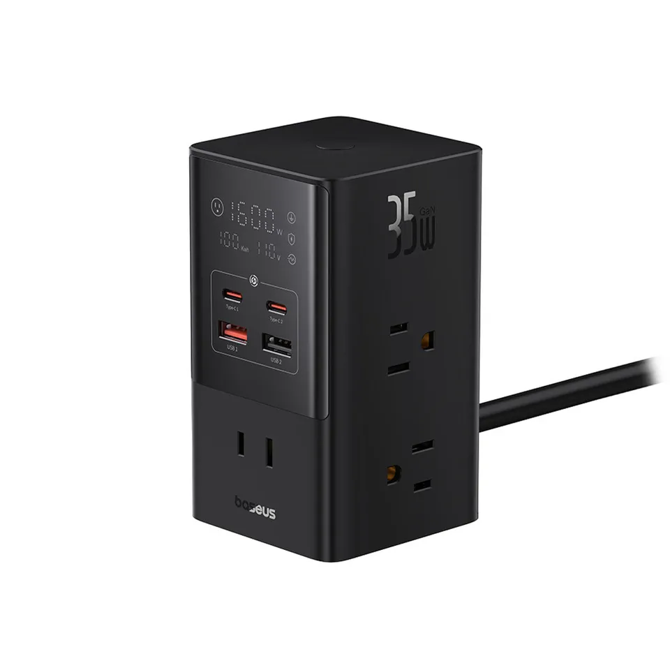 baseus-powercombo-tower-10-in-1-charging-station-35w-power-strip image 1