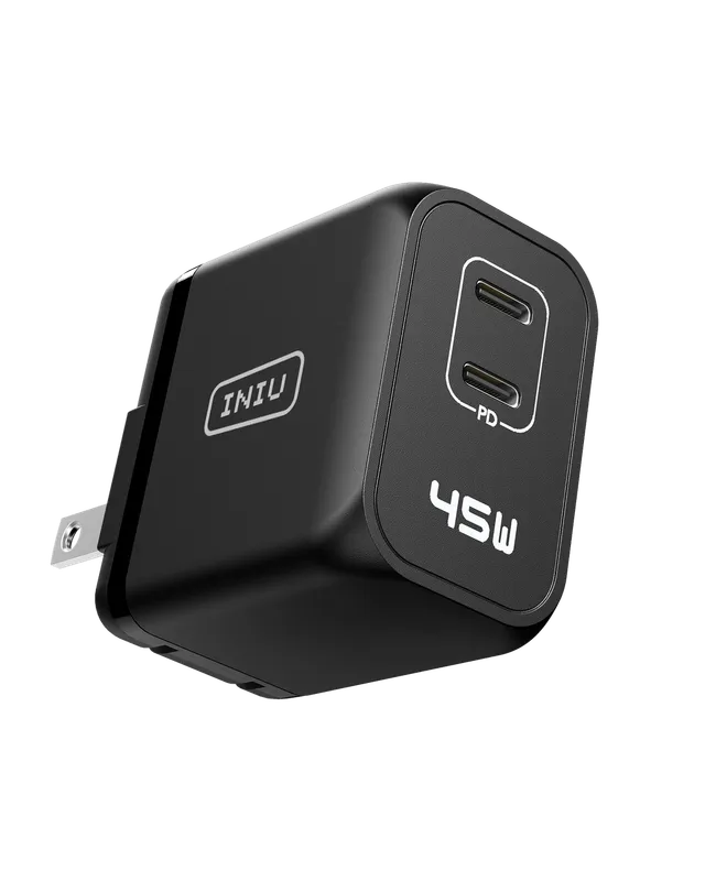 iniu-i622-45w-dual-port-gan-wall-charger-with-foldable-plug-pd-fast-charge image 1