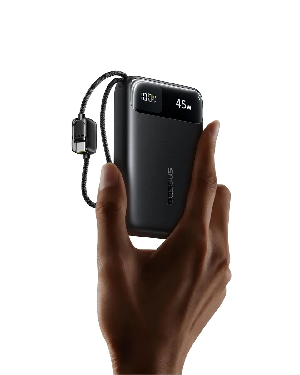 baseus-20000mah-compact-45w-power-bank-with-built-in-usb-c-cables-ccc-certified- image 1