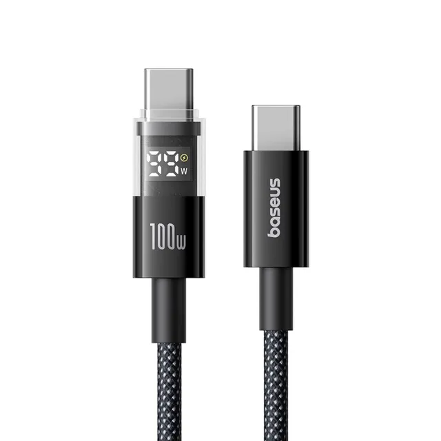 baseus-display-2-fast-charging-data-cable-usb-c-to-usb-c-100w-with-digital-watta image 1