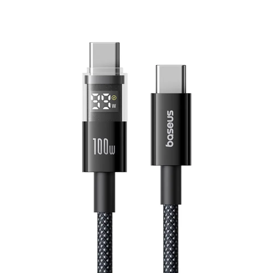 baseus-display-2-fast-charging-data-cable-usb-c-to-usb-c-100w-with-digital-watta image 1