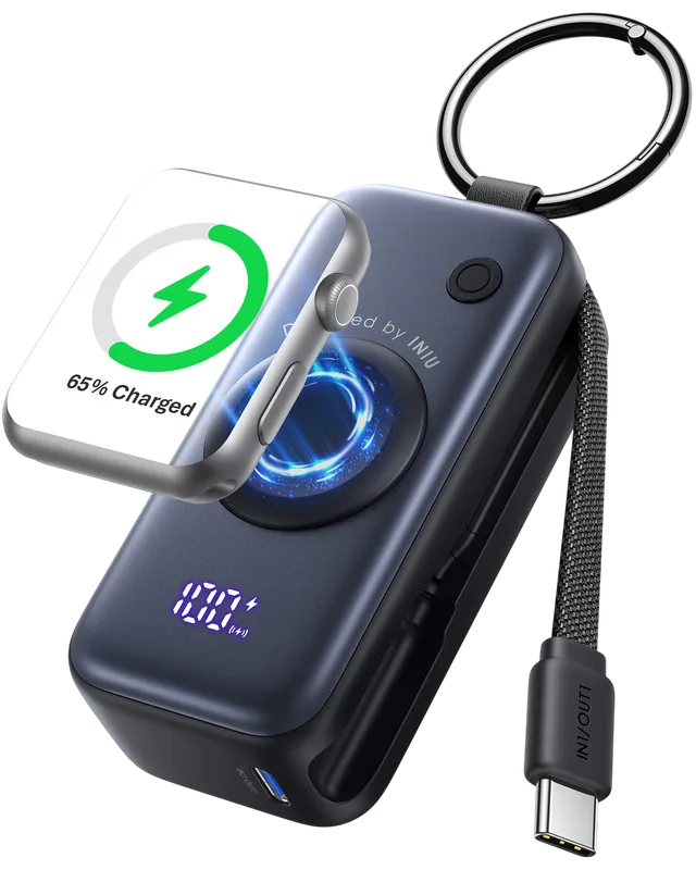 iniu-snapgo-p81-5w-5000mah-power-bank-for-apple-watch-with-keychain-clip image 1