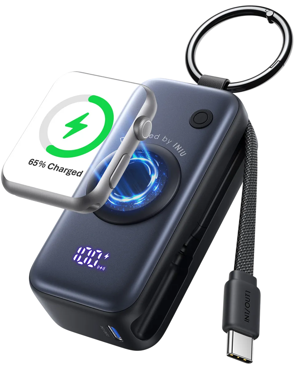 iniu-snapgo-p81-5w-5000mah-power-bank-for-apple-watch-with-keychain-clip image 1