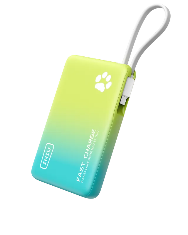 iniu-pawsible-p41l-power-bank-45w-10000mah-with-built-in-usb-c-cable-slimmest-mo image 1