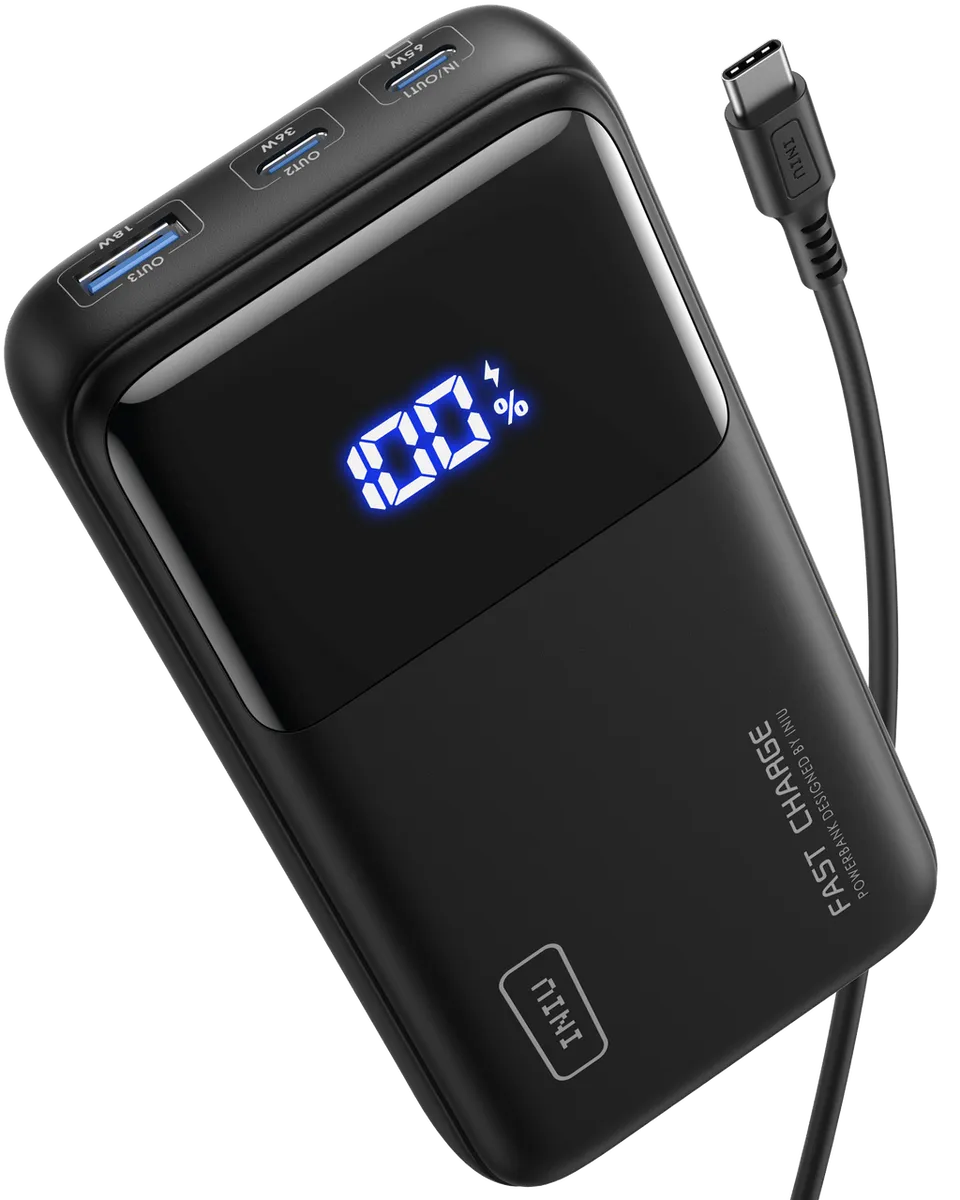 iniu-b62-20000mah-65w-usb-c-power-bank-with-pd-qc-fast-charging-and-3-outputs image 1