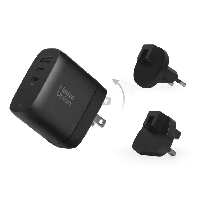 native-union-fast-gan-charger-pd67w-ultra-compact-3-port-usb-c-usb-a-travel-char image 1