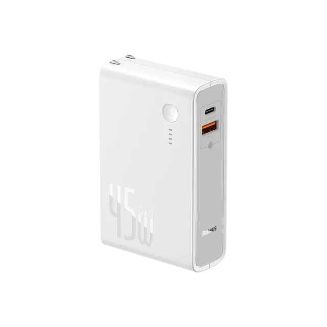 baseus-gan-2-in-1-power-bank-45w-10000mah-wall-charger-portable-charger-with-usb image 1