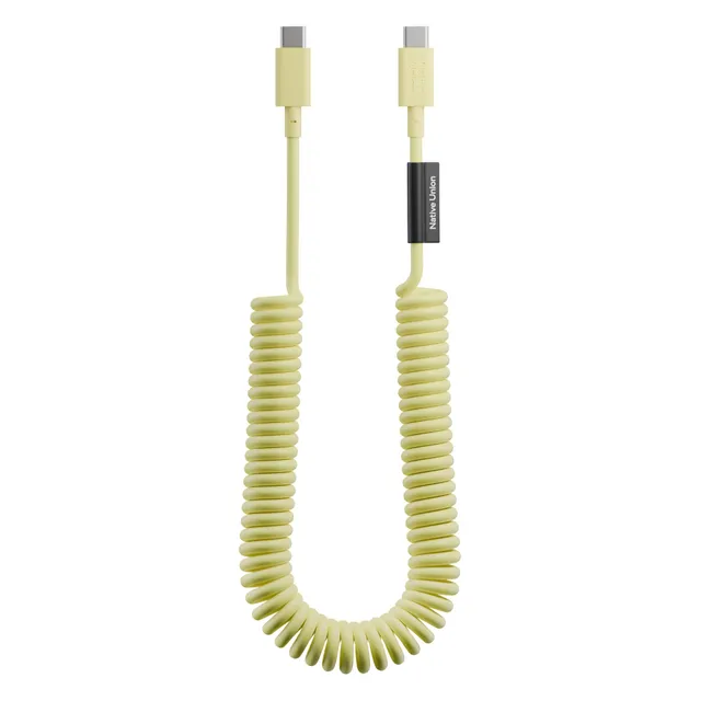 native-union-usb-c-pop-cable-xl-coiled-extendable-fast-charging-cable-7-9ft-lemo image 1