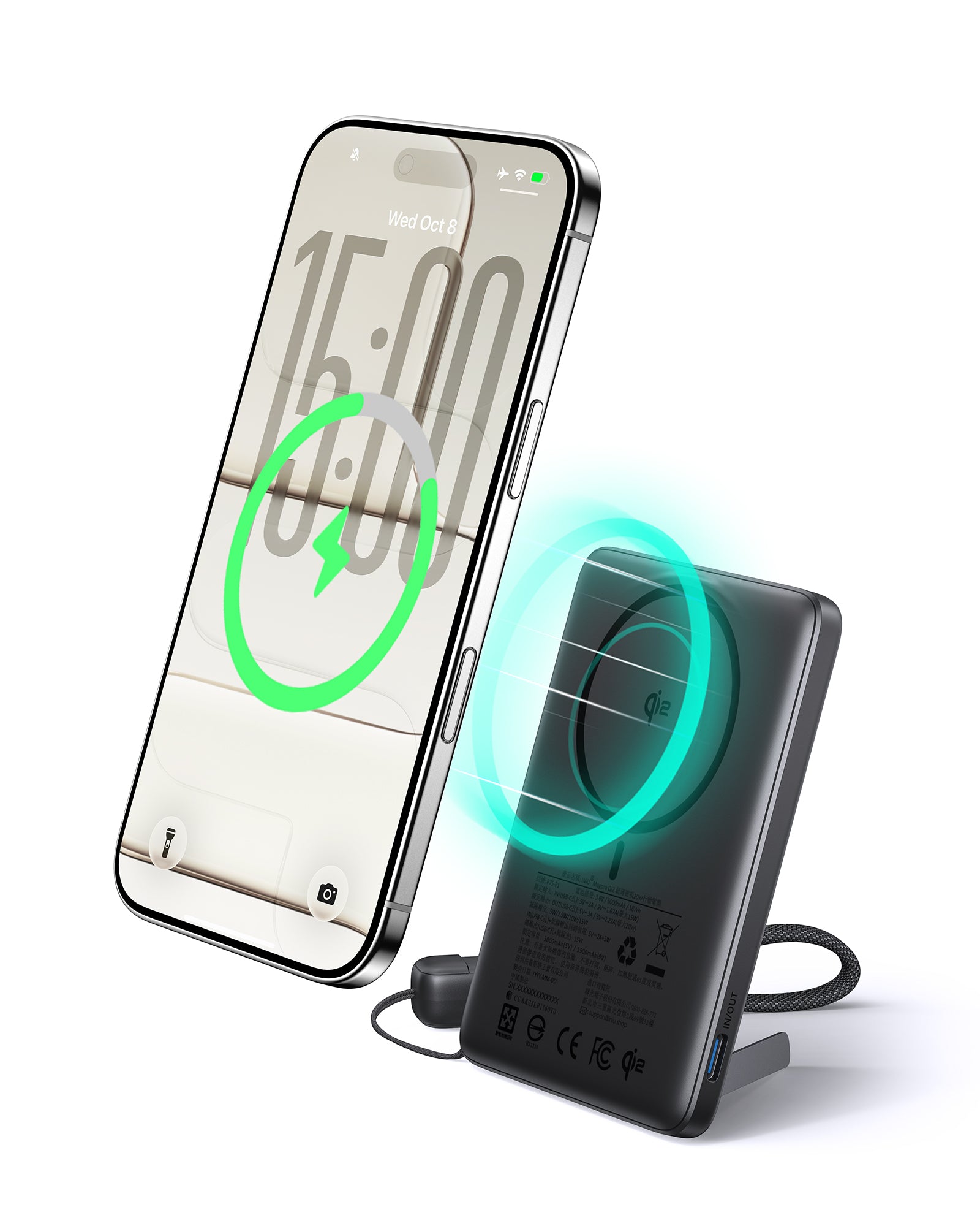iniu-qi2-magnetic-power-bank-5000mah-20w-pd-slimmest-wireless-portable-charger image 4