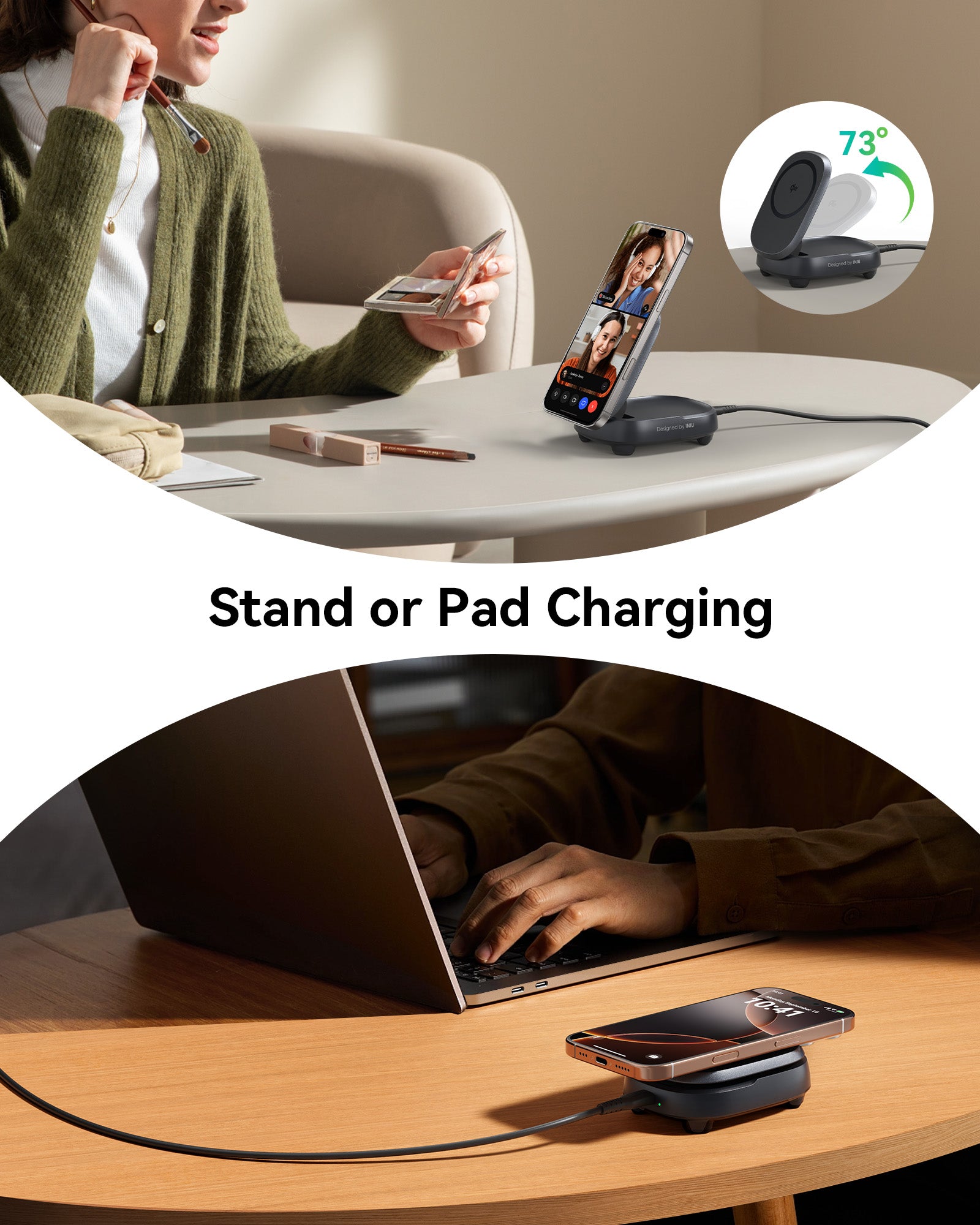 iniu-wm211-qi2-certified-15w-magnetic-wireless-charger-stand image 6