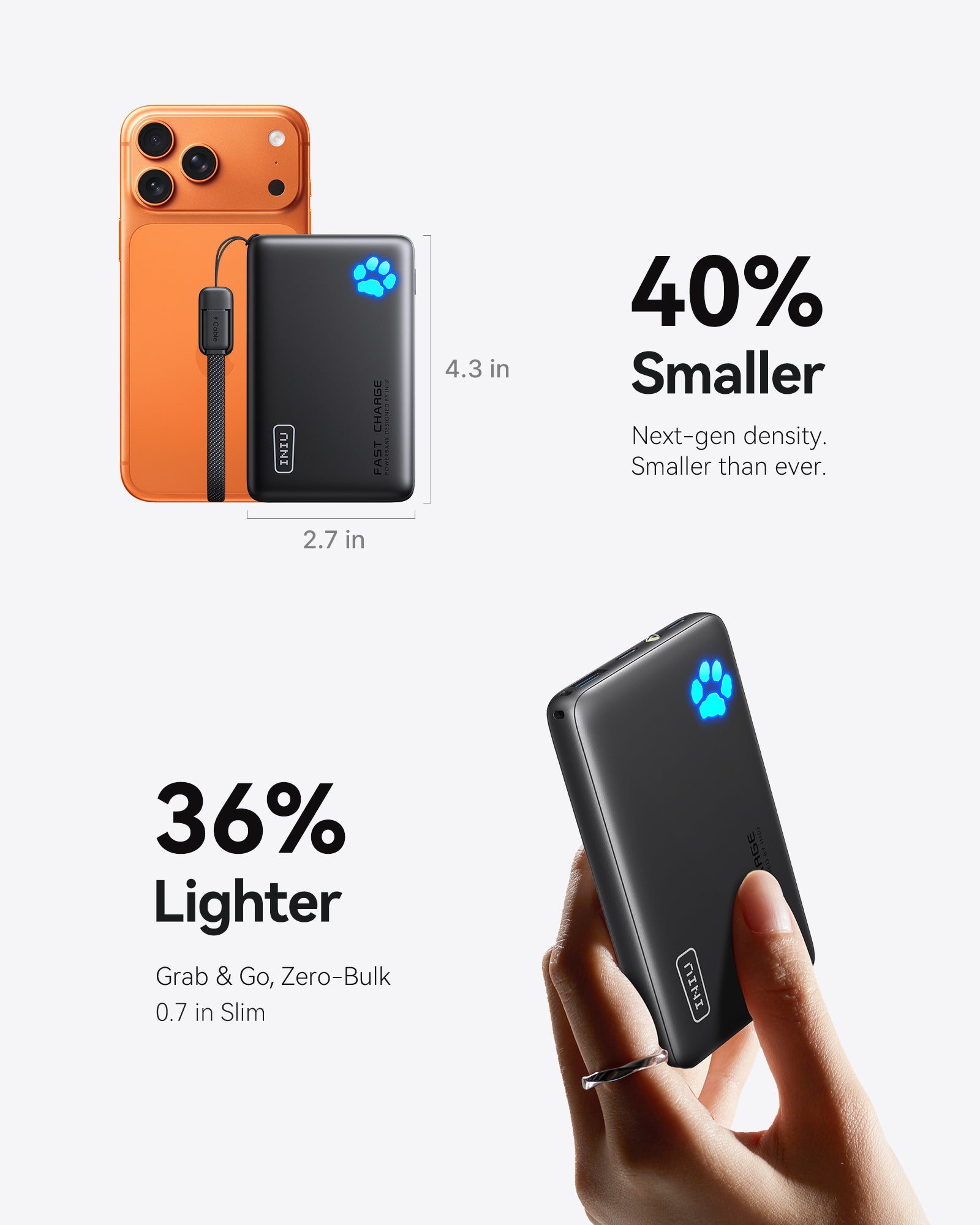 iniu-pawsible-p41-power-bank-45w-10000mah-tinycell-dual-usb-c-in-out-fast-charge image 3