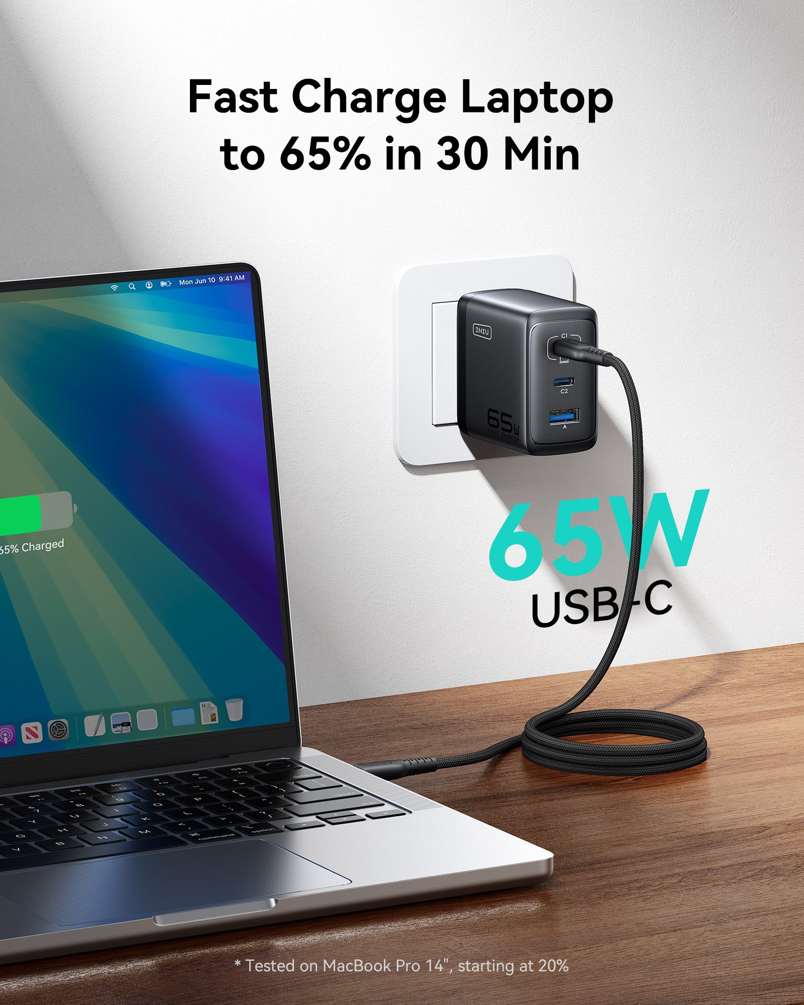 iniu-a21-65w-3-port-gan-fast-charger-compact-travel-wall-charger-with-temp-guard image 3