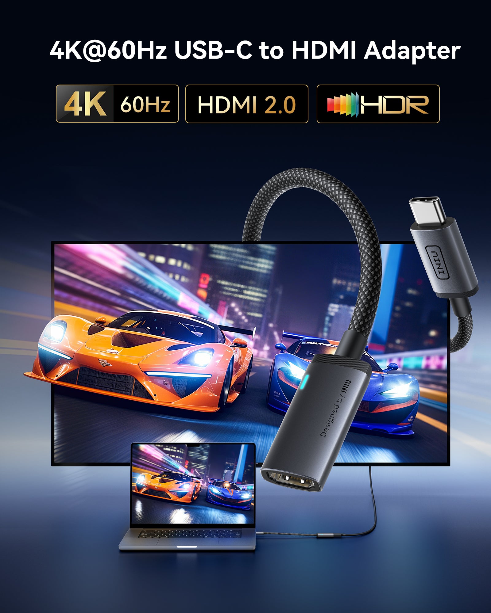 iniu-c60-usb-c-to-hdmi-adapter-4k-60hz-plug-and-play-converter-for-iphone-15-mac image 3