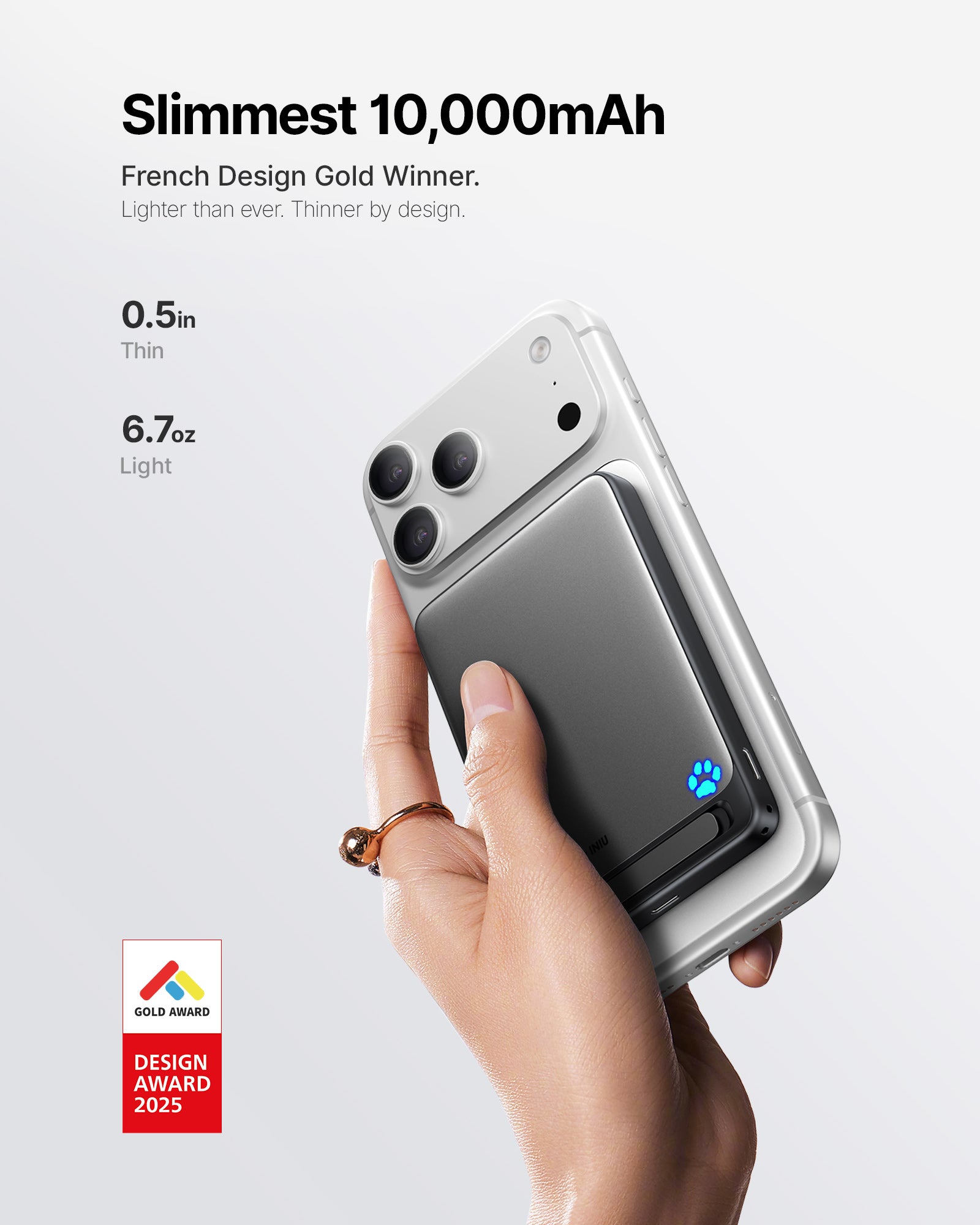 iniu-snapgo-p73-qi2-15w-magnetic-slim-power-bank-10000mah-with-45w-pd-wired-char image 3