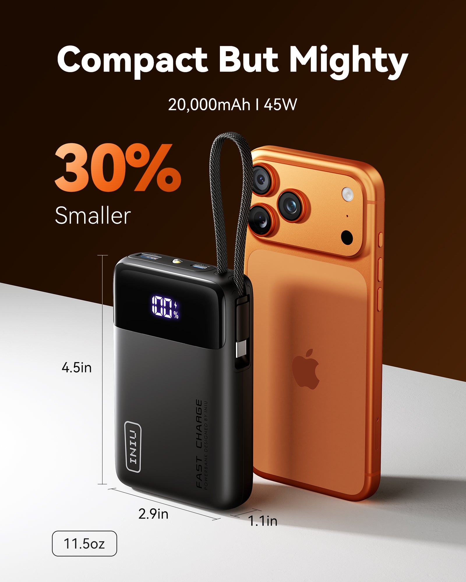 iniu-carry-p51l-45w-usb-c-portable-power-bank-20000mah-with-built-in-cable-small image 4
