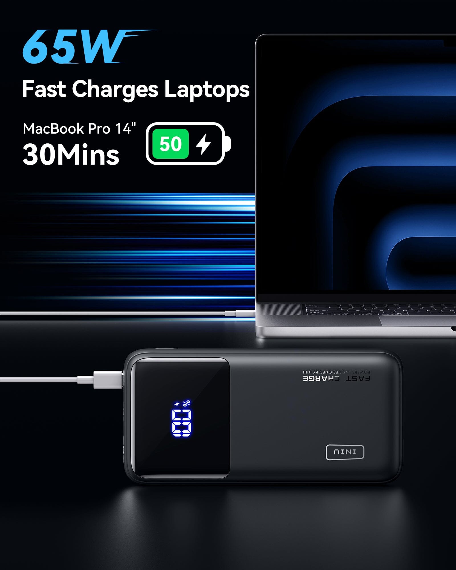 iniu-b62-20000mah-65w-usb-c-power-bank-with-pd-qc-fast-charging-and-3-outputs image 3