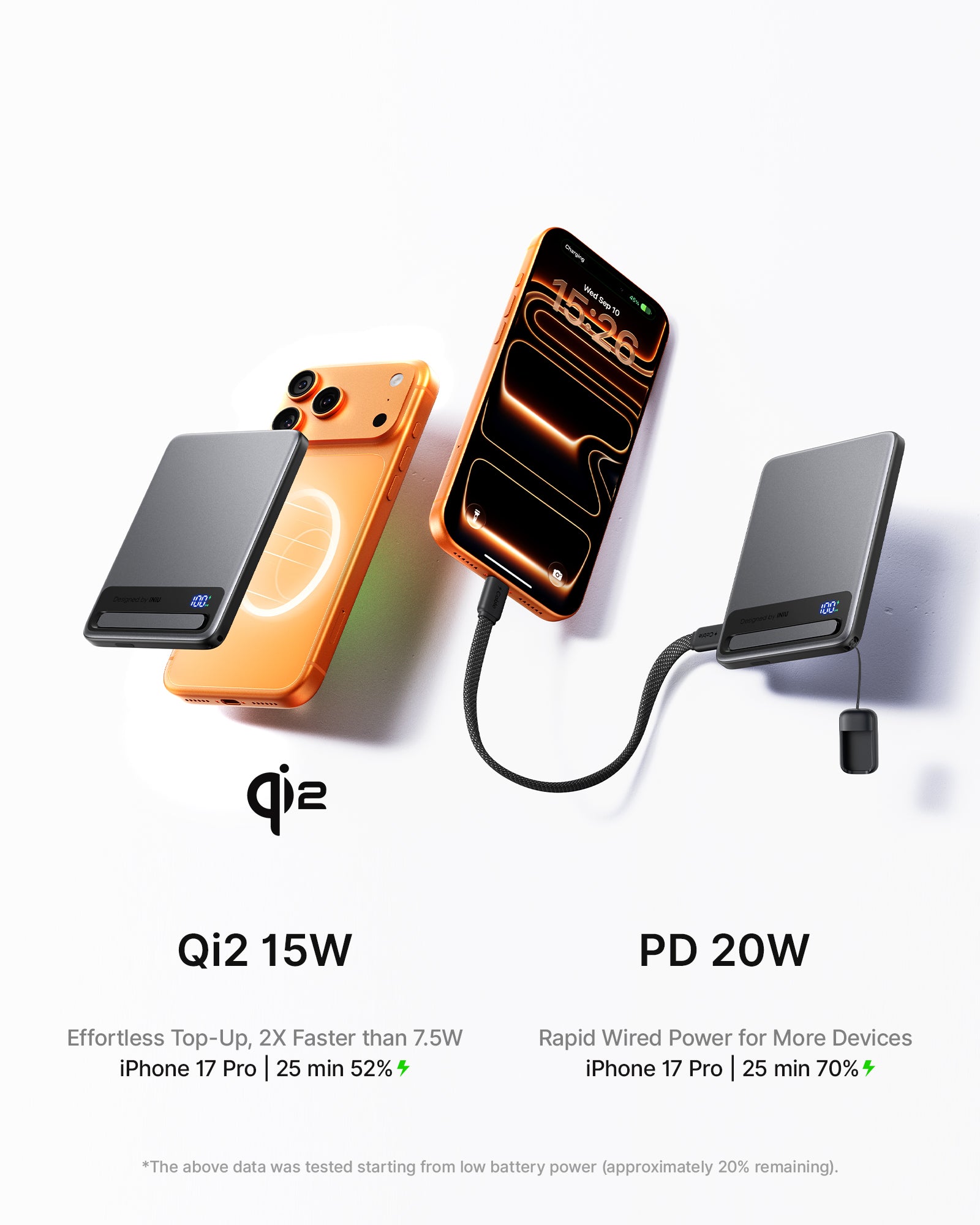 iniu-qi2-magnetic-power-bank-5000mah-20w-pd-slimmest-wireless-portable-charger image 6