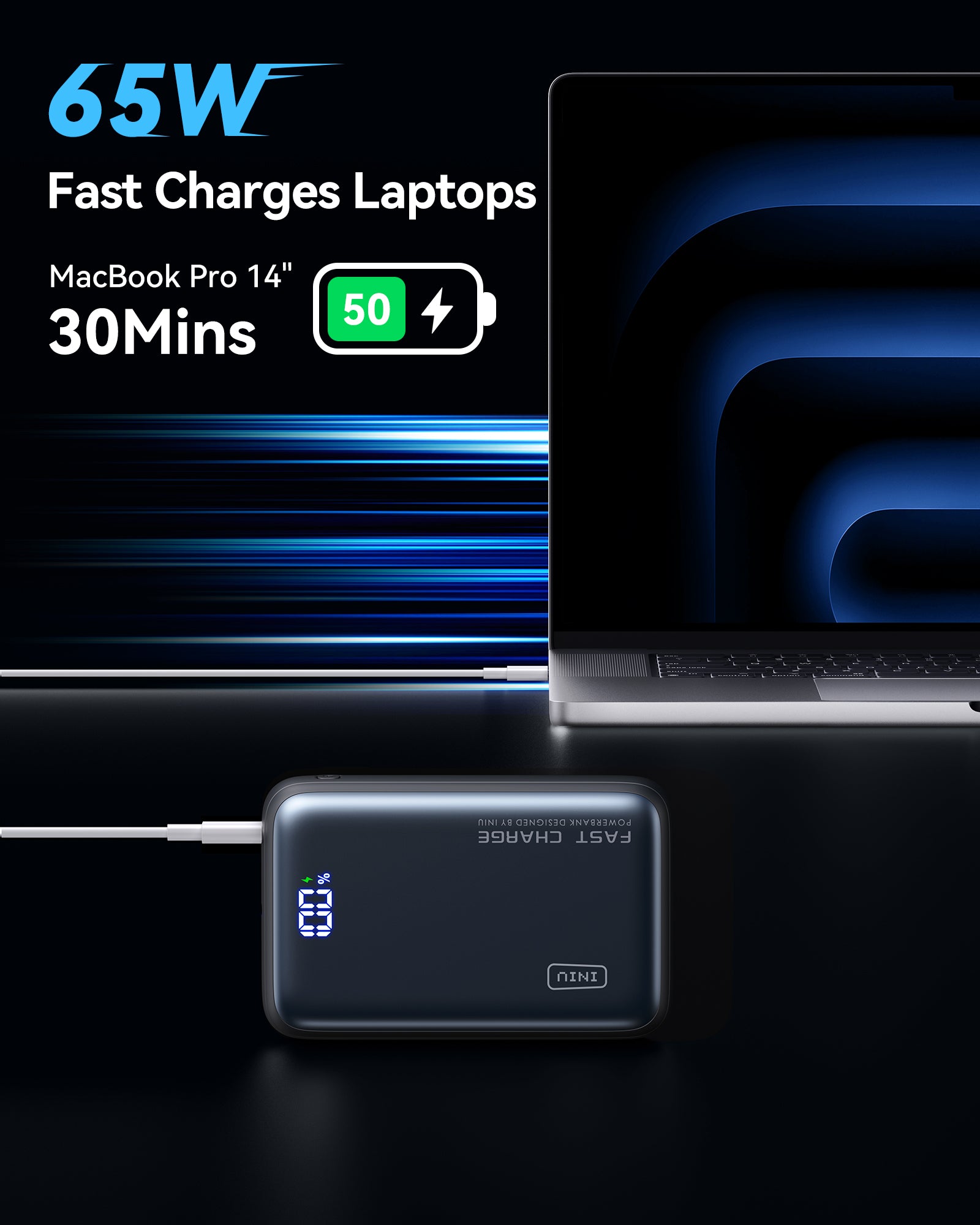 iniu-65w-20000mah-power-bank-usb-c-pd-fast-charging-portable-charger-tsa-complia image 3