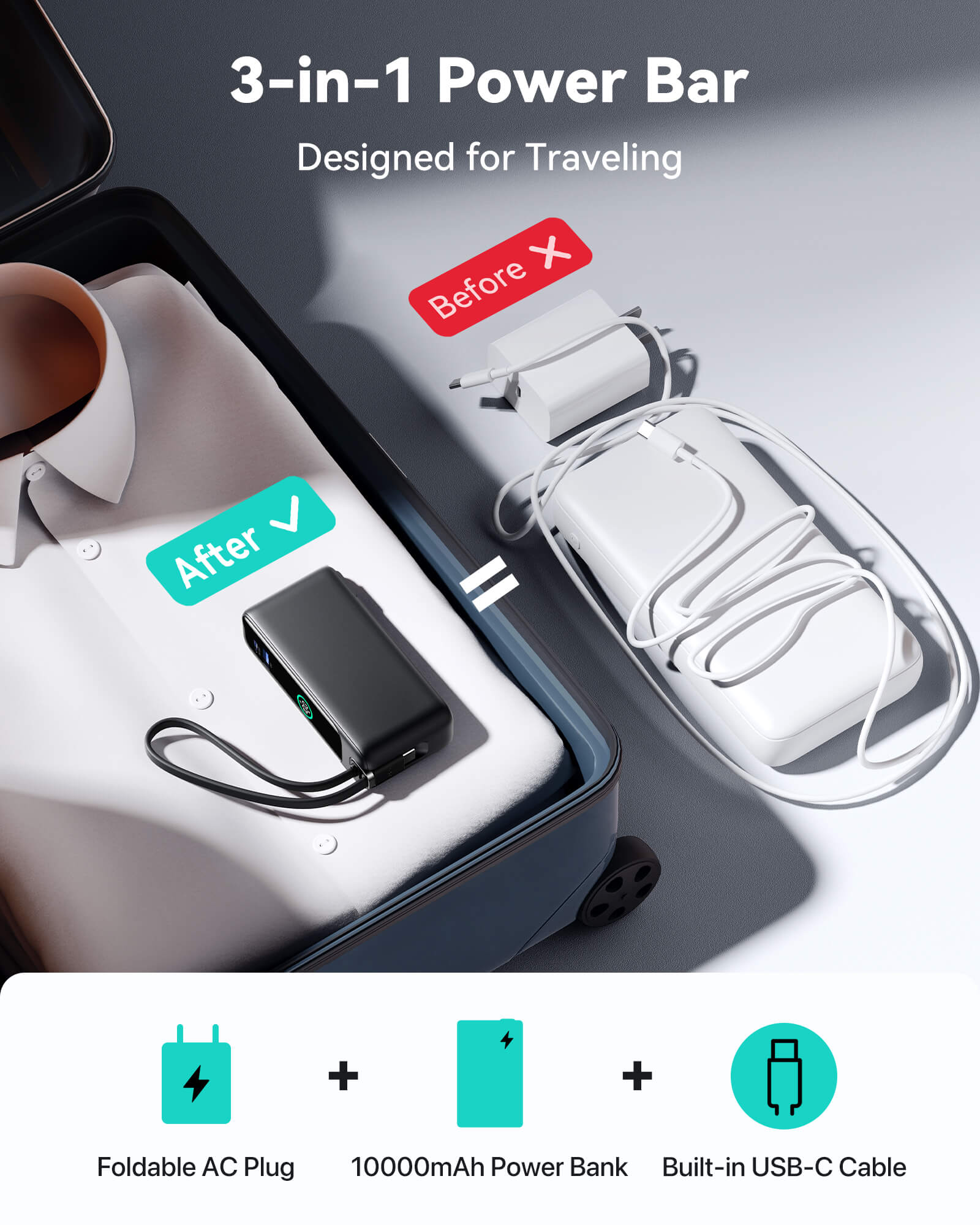 iniu-multi-p21-3-in-1-power-bank-30w-10000mah-travel-charger-with-foldable-wall- image 3