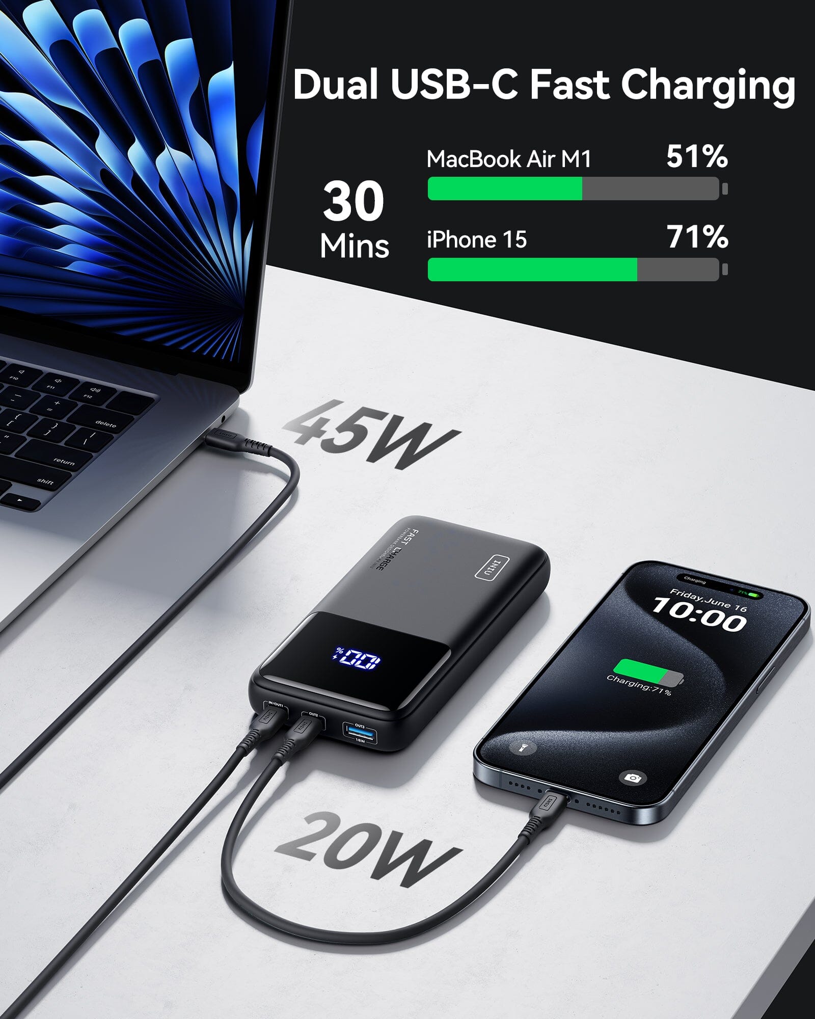 iniu-b62-20000mah-65w-usb-c-power-bank-with-pd-qc-fast-charging-and-3-outputs image 5