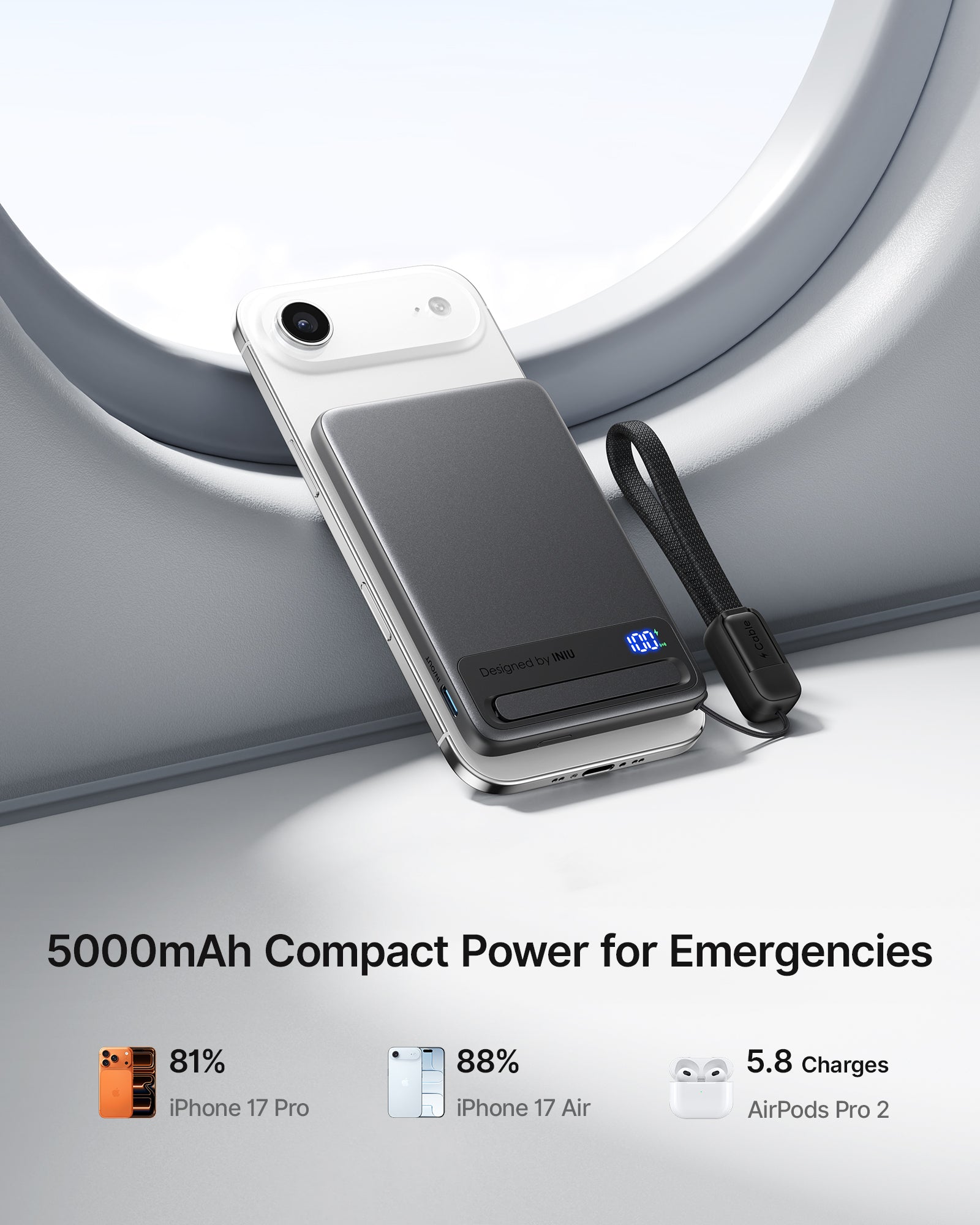 iniu-qi2-magnetic-power-bank-5000mah-20w-pd-slimmest-wireless-portable-charger image 8