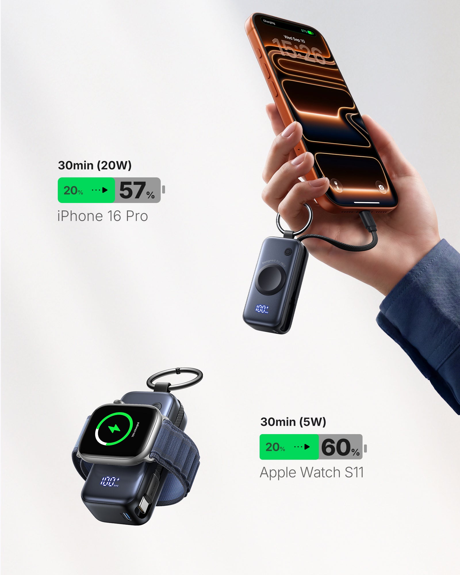 iniu-snapgo-p81-5w-5000mah-power-bank-for-apple-watch-with-keychain-clip image 5