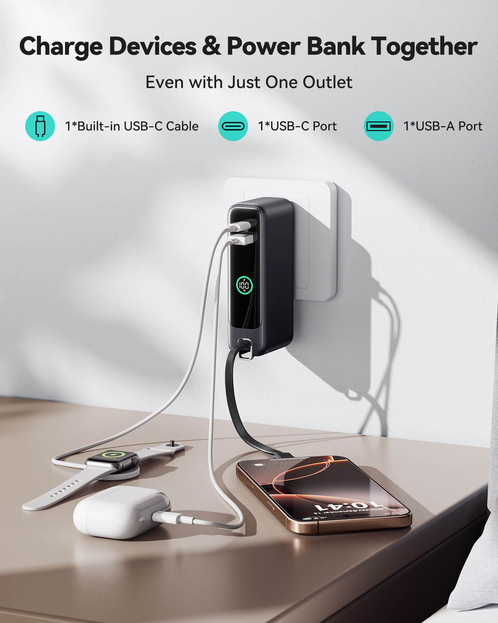 iniu-multi-p21-3-in-1-power-bank-30w-10000mah-travel-charger-with-foldable-wall- image 7