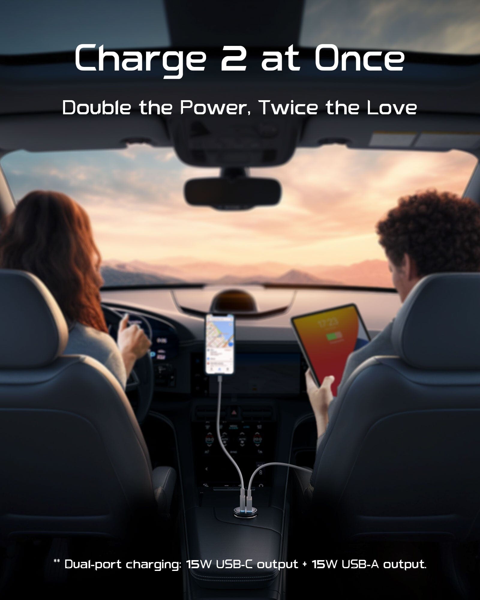 iniu-i710-60w-2-port-fast-car-charger-with-pd-3-0-usb-c-and-qc-3-0-usb image 6